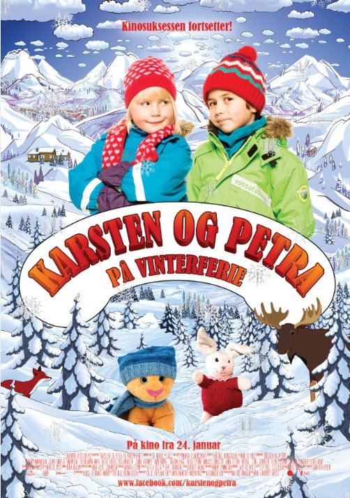 Norwegian poster of the movie Karsten og Petra på vinterferie