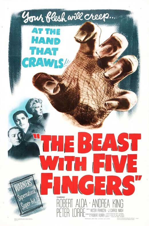 L'affiche du film The Beast with Five Fingers