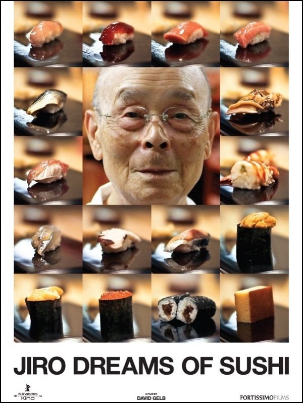 L'affiche originale du film Jiro rêve de sushi en japonais