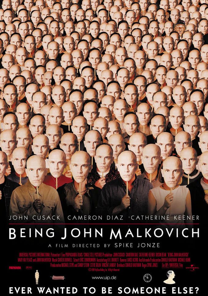 L'affiche du film Dans la peau de John Malkovich
