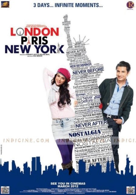 L'affiche originale du film London Paris New York en Hindi