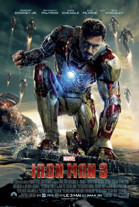L'affiche du film Iron Man 3 v.f.