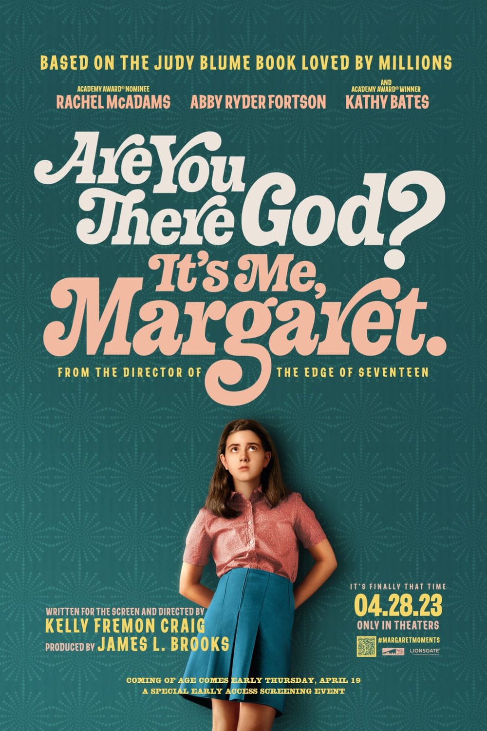 L'affiche du film Dieu, Tu es là? C'est moi Margaret.