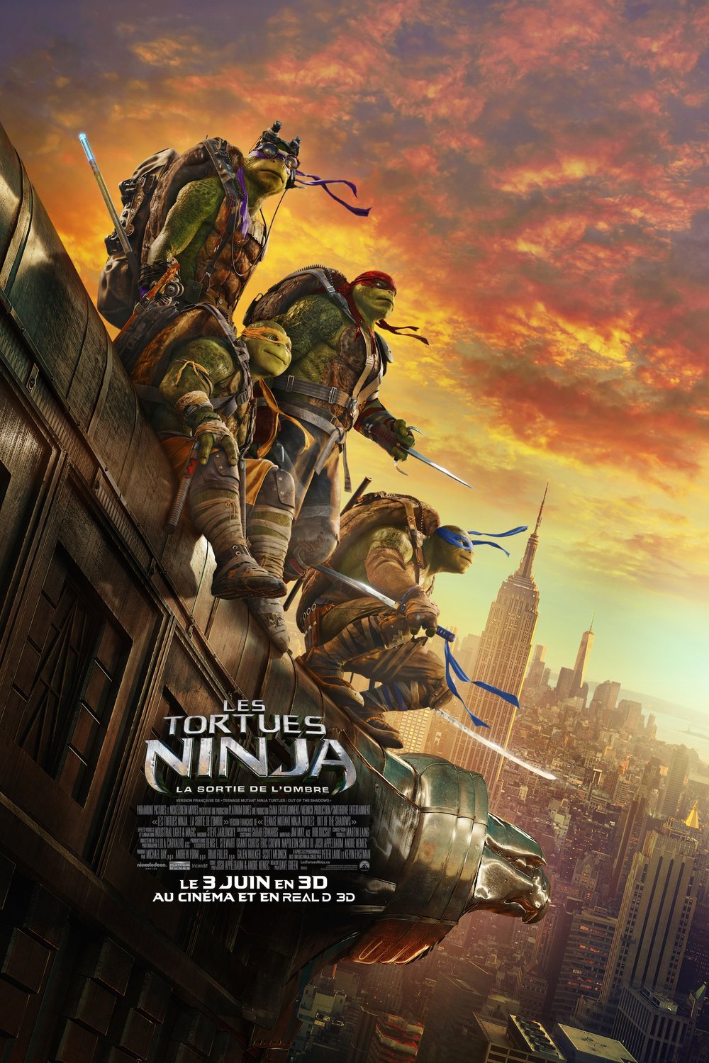 L'affiche du film Les Tortues Ninja: La sortie de l'ombre