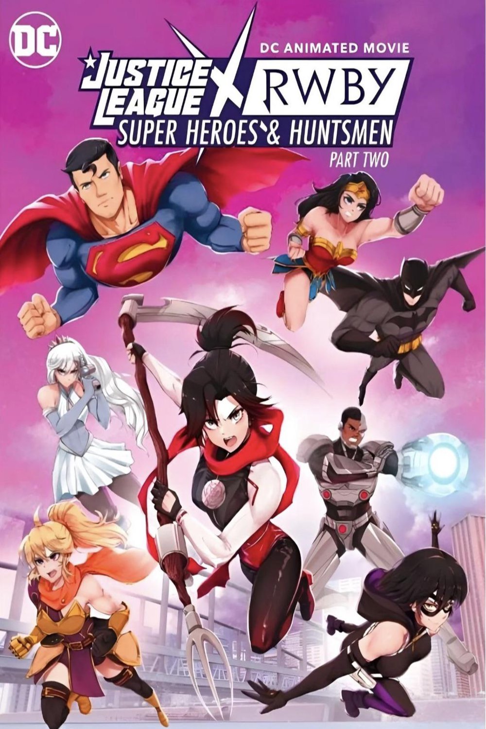 L'affiche du film Justice League x RWBY: Super Heroes and Huntsmen Part Two