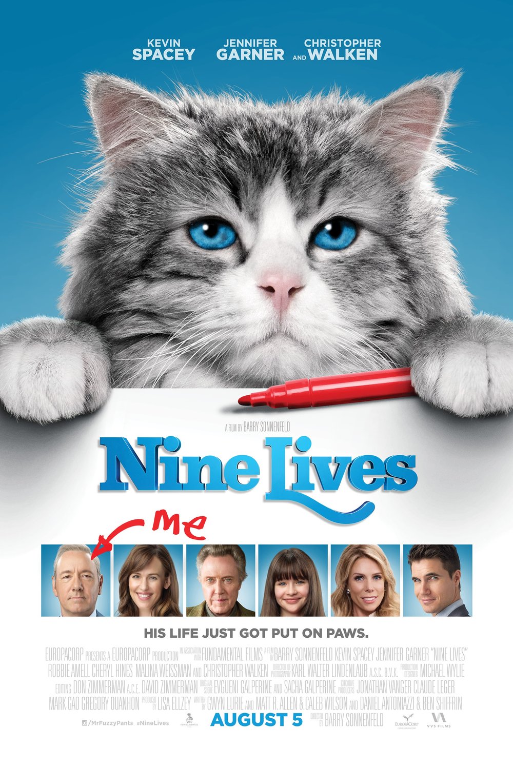 L'affiche du film Nine Lives