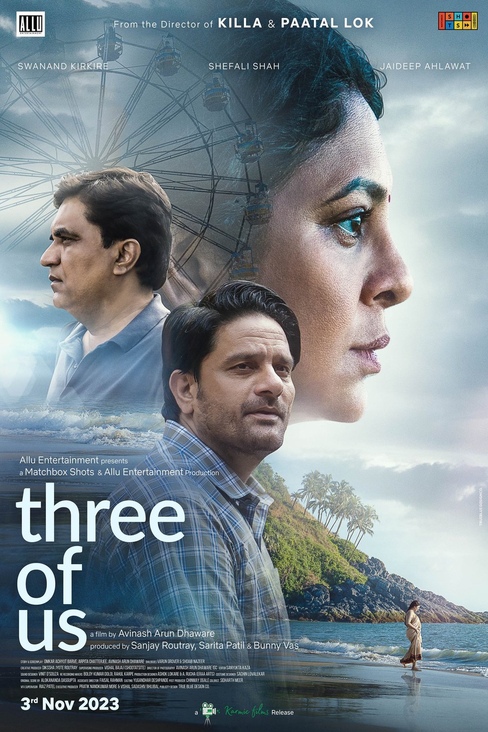 Hindi poster of the movie Three of Us