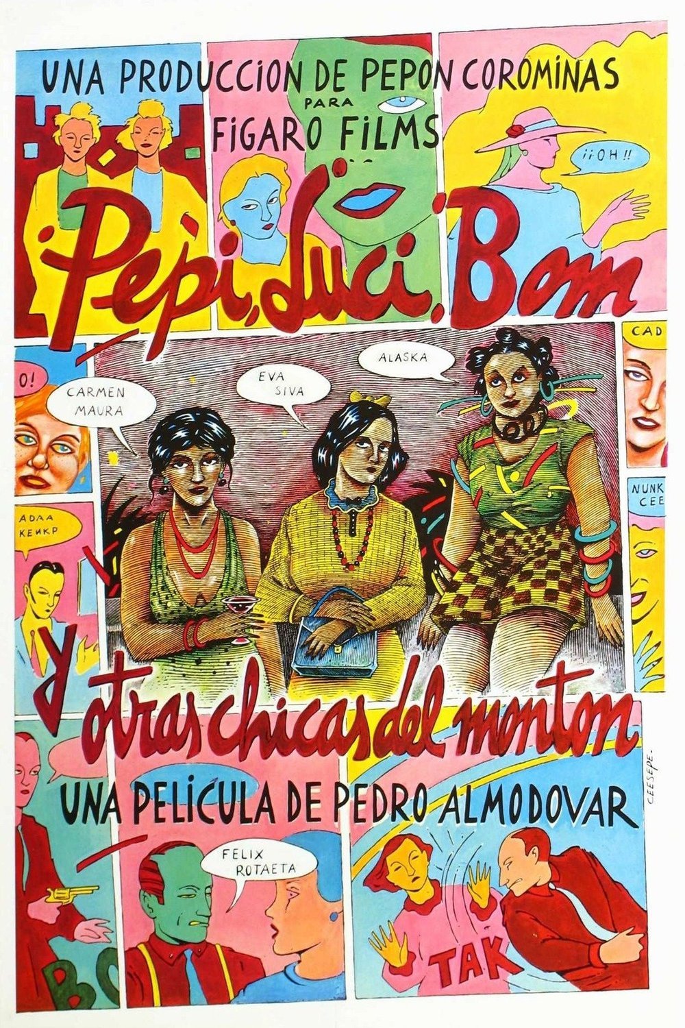 L'affiche originale du film Pepi, Luci, Bom et autres filles du quartier en espagnol