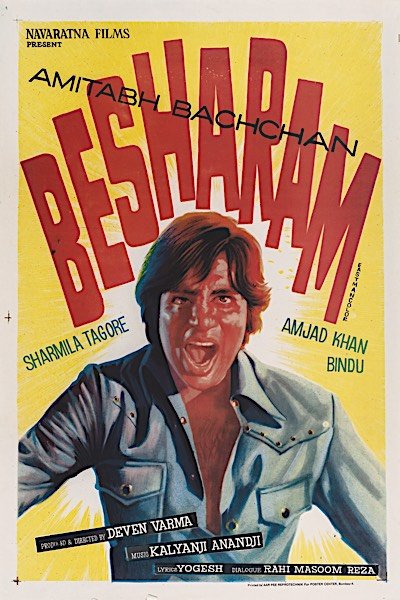 L'affiche originale du film Besharam en Hindi