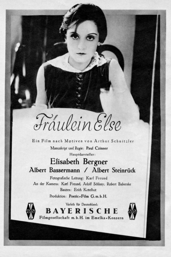 L'affiche originale du film Fräulein Else en allemand