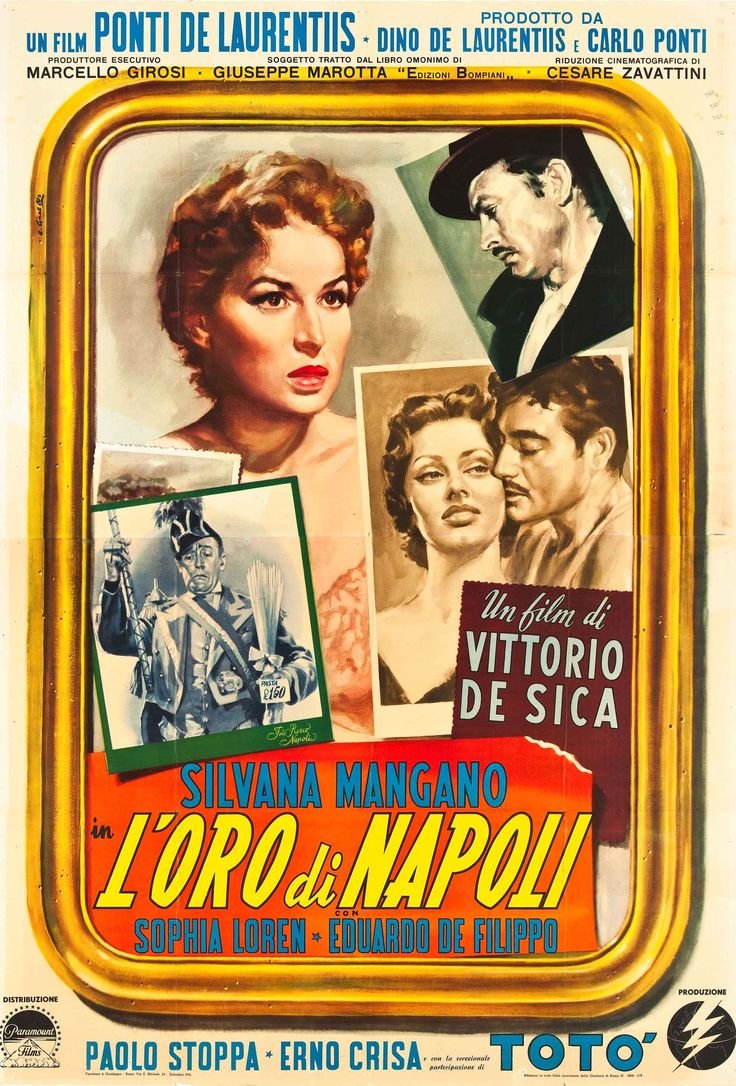 L'affiche originale du film L'Oro di Napoli en italien