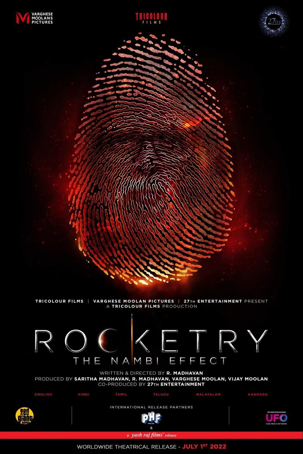 Hindi poster of the movie Rocketry: The Nambi Effect