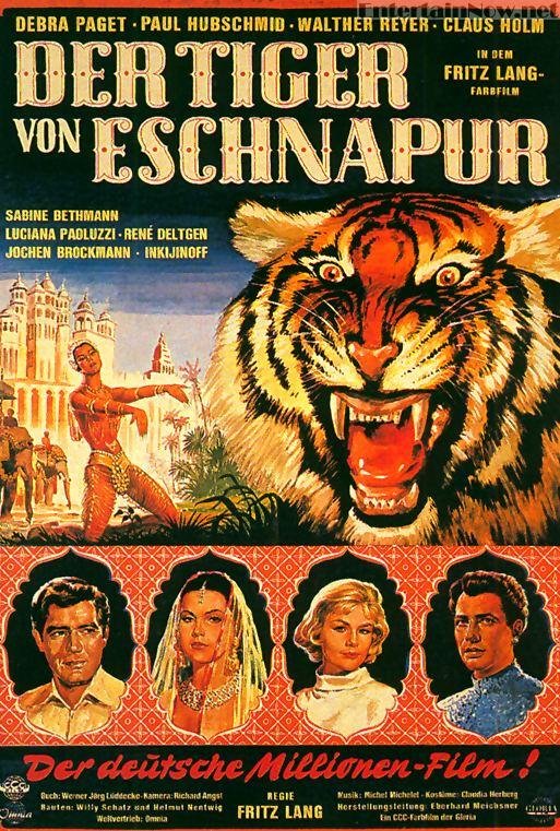 German poster of the movie The Tiger of Eschnapur