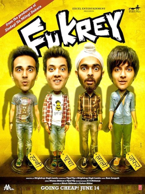 L'affiche originale du film Fukrey en Hindi
