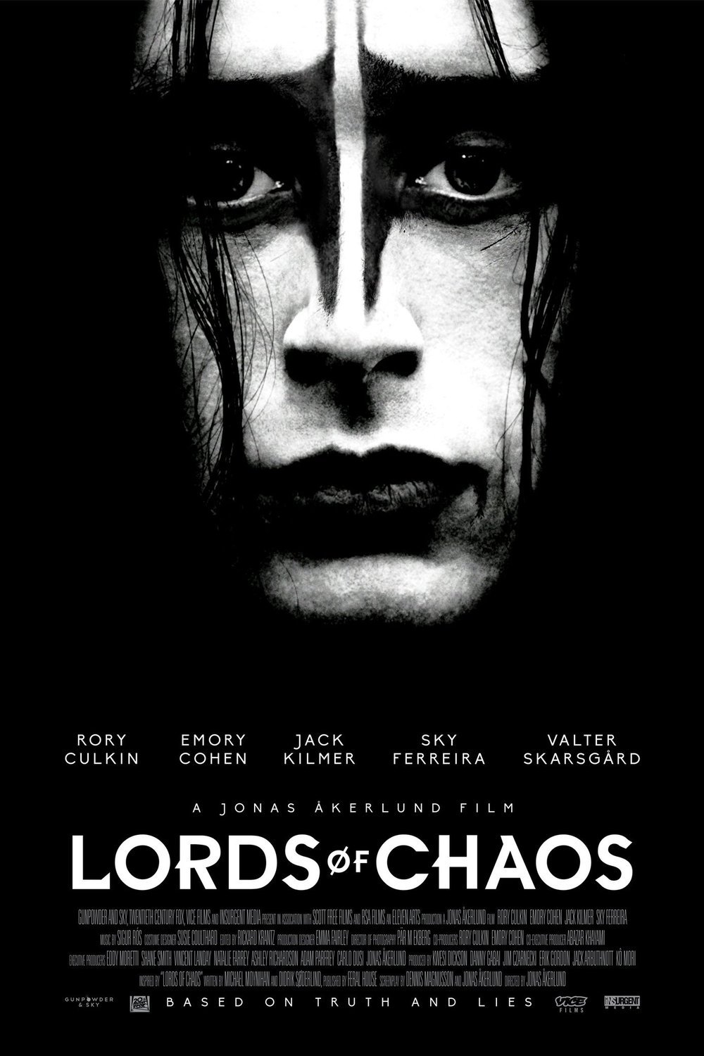 L'affiche originale du film Lords of Chaos en anglais