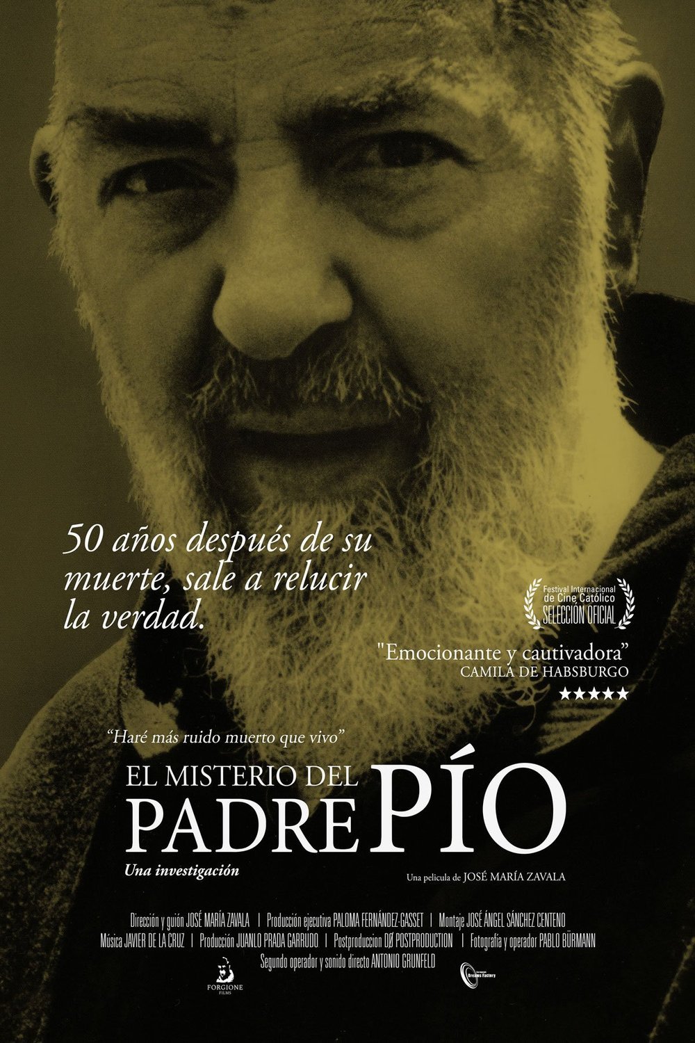 L'affiche originale du film El Misterio del Padre Pío en italien