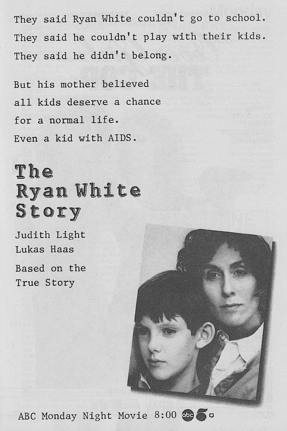 L'affiche du film The Ryan White Story