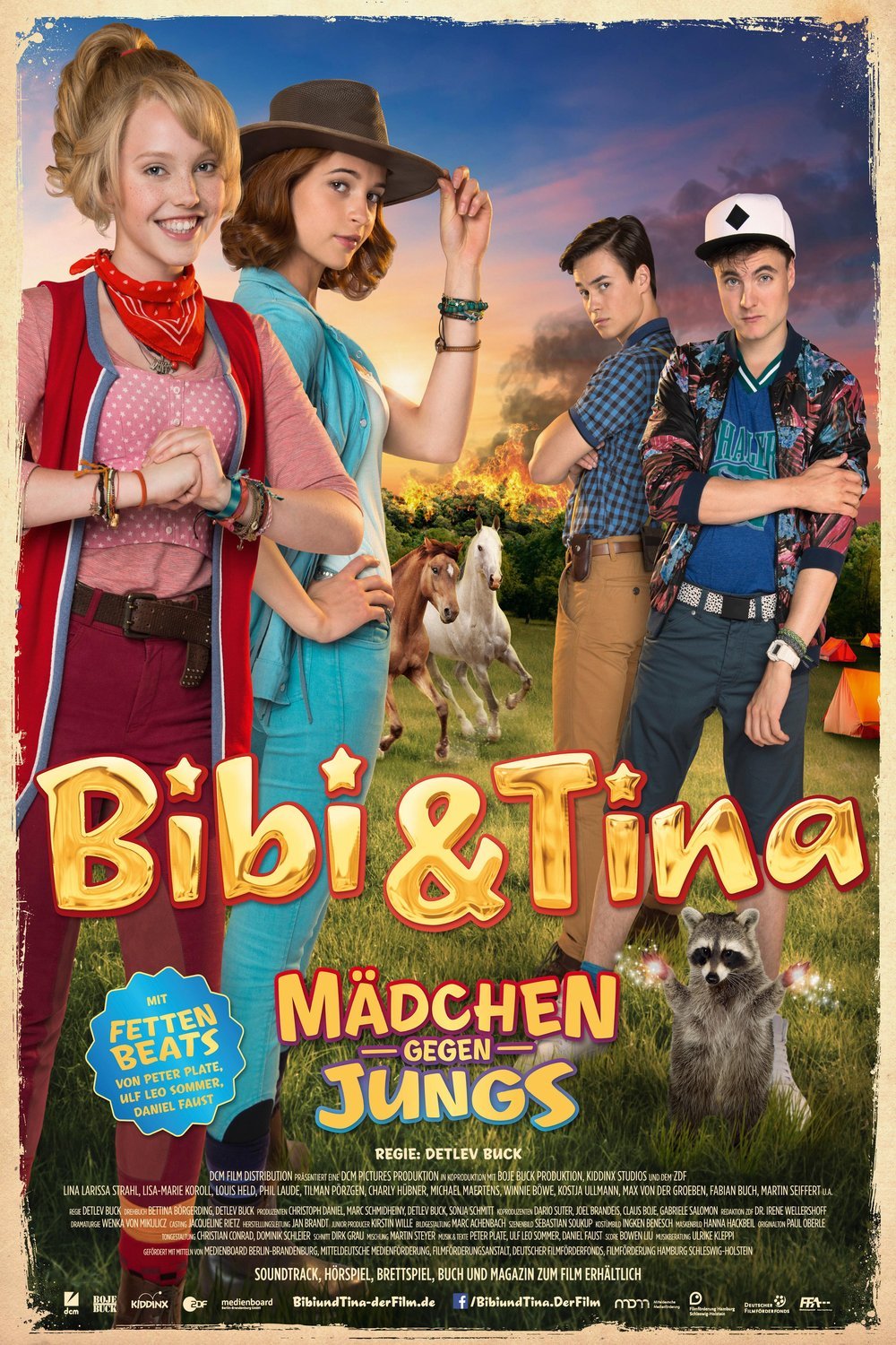 German poster of the movie Bibi & Tina: Girls Versus Boys