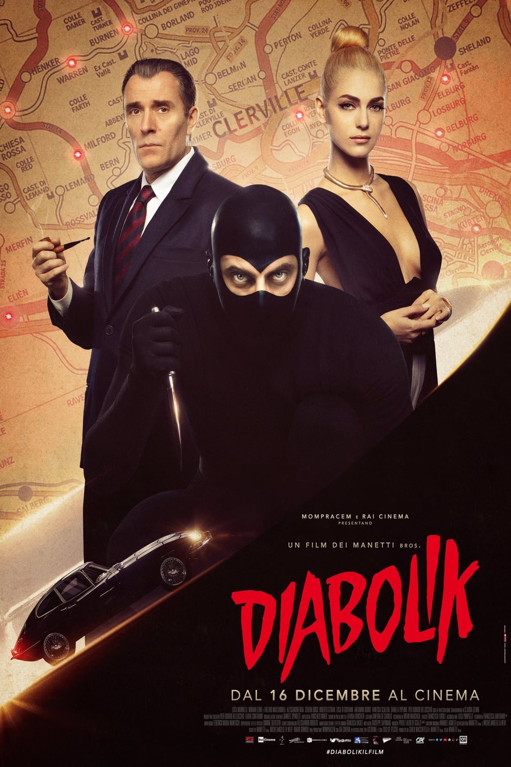 L'affiche originale du film Diabolik en italien