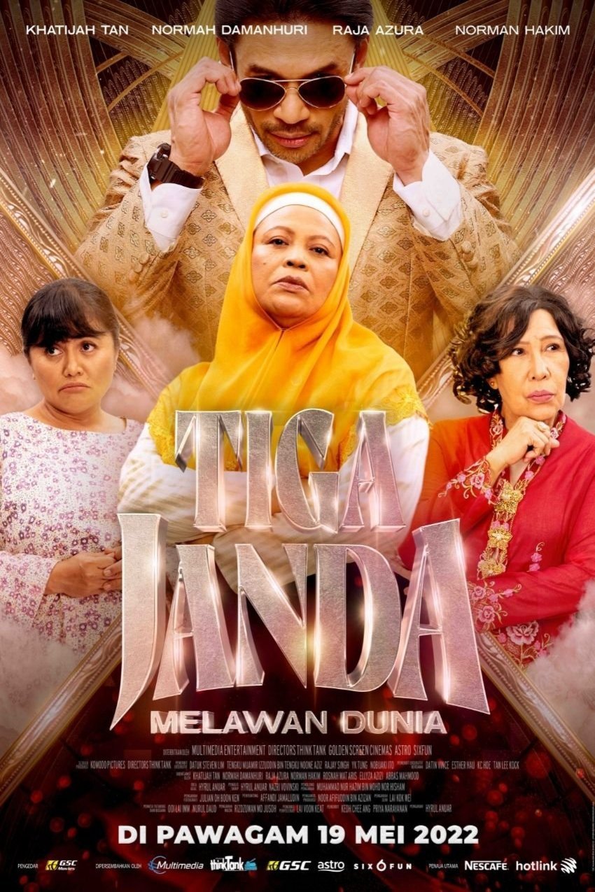 Malay poster of the movie Tiga Janda Melawan Dunia