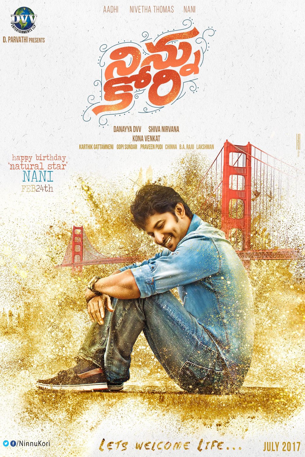 Telugu poster of the movie Ninnu Kori