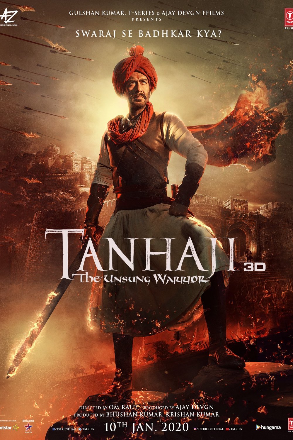 L'affiche originale du film Tanhaji: The Unsung Warrior en Hindi