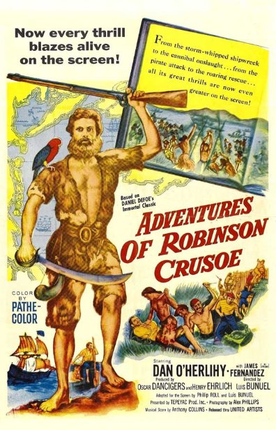L'affiche originale du film The Adventures of Robinson Crusoe en espagnol