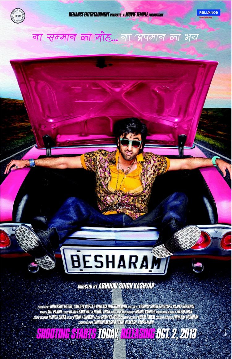 L'affiche originale du film Besharam en Hindi