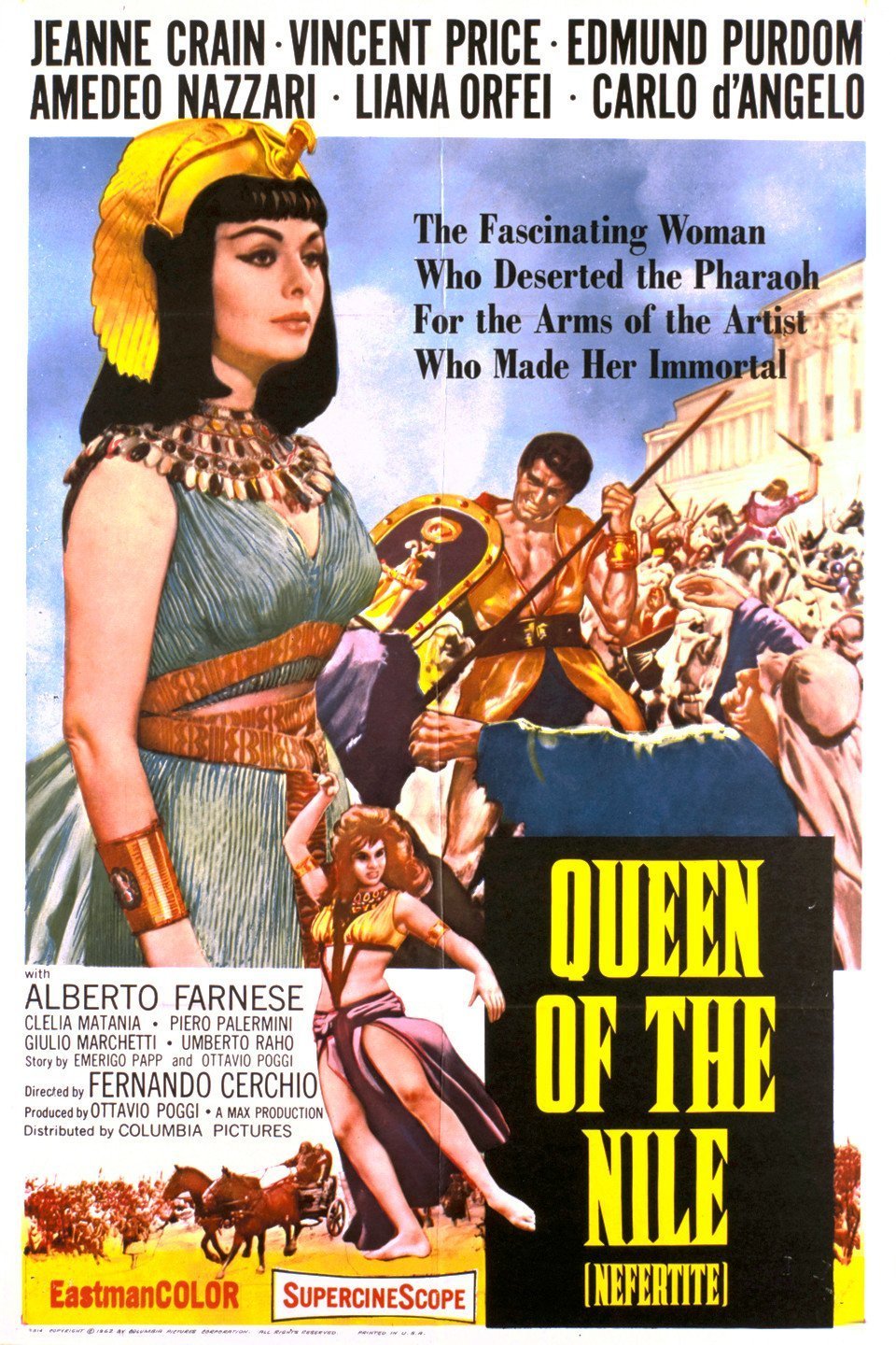 Italian poster of the movie Nefertite, regina del Nilo