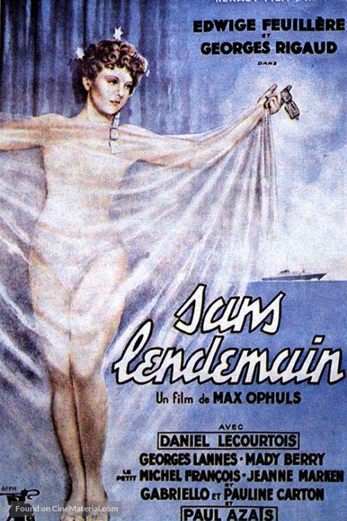 L'affiche du film Sans Lendemain [1939]