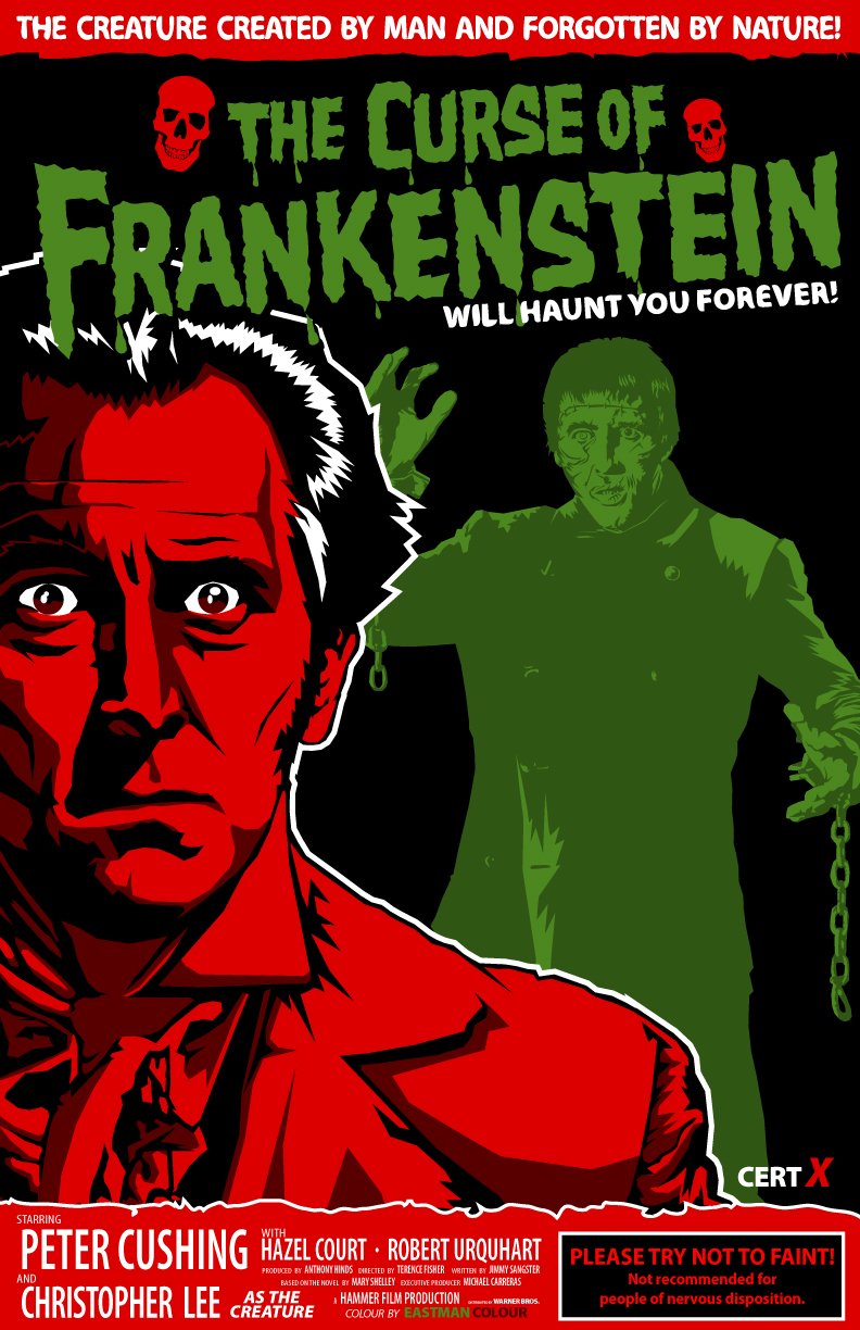 L'affiche du film The Curse of Frankenstein