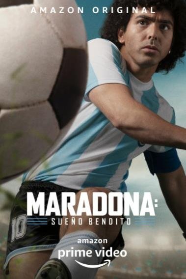 English poster of the movie Maradona, sueño bendito