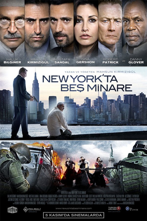 Turkish poster of the movie New York'ta Beş Minare