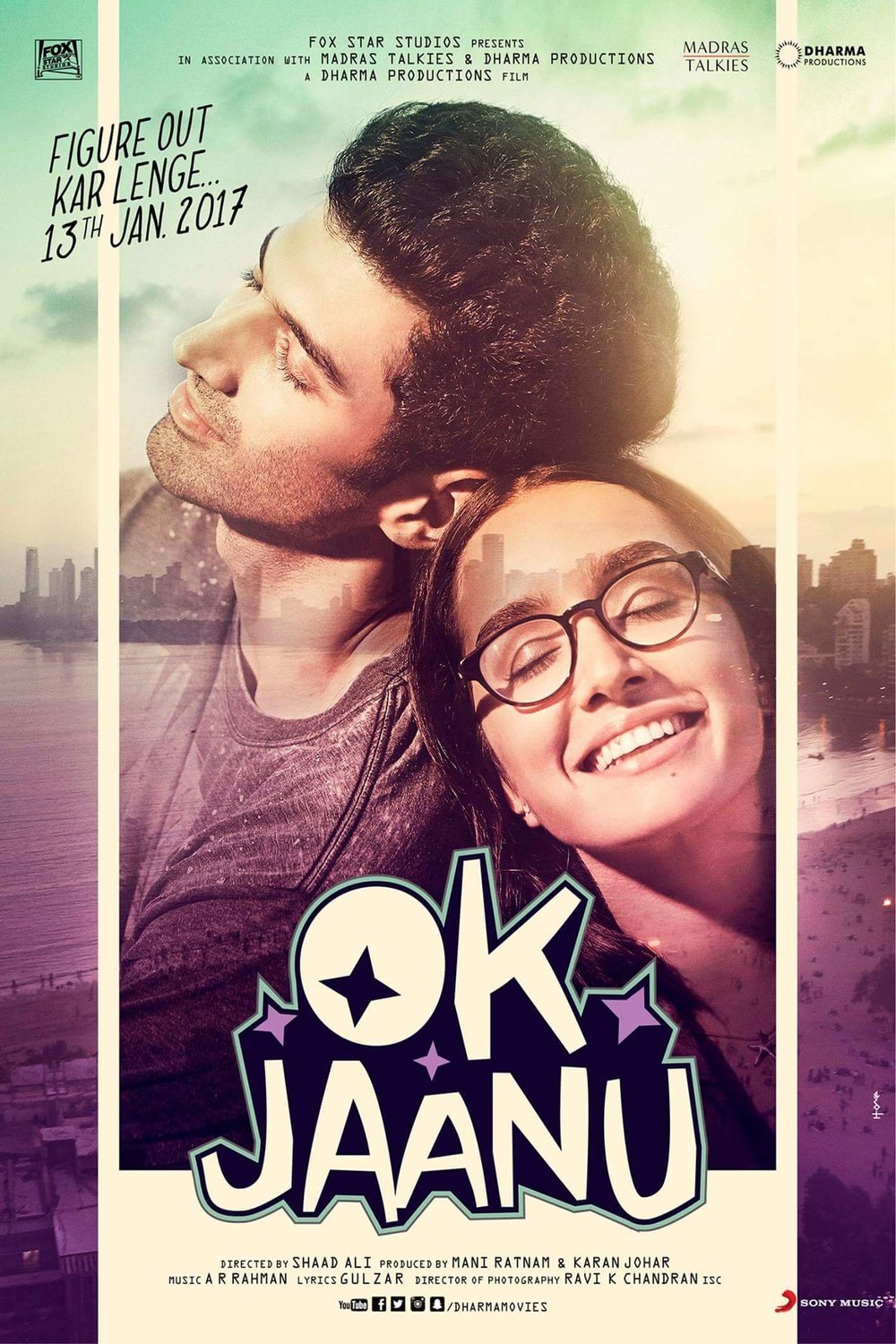 L'affiche originale du film OK Jaanu en Hindi