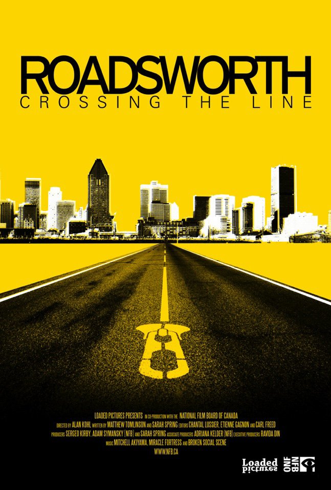 L'affiche du film Roadsworth, franchir la ligne
