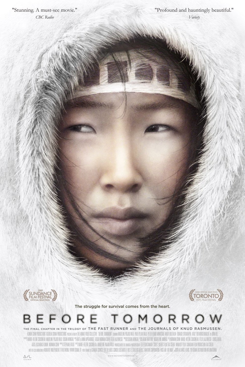 Inuktitut poster of the movie Before Tomorrow