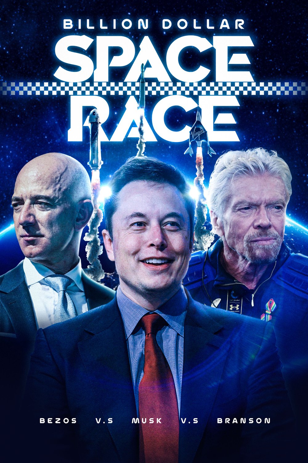 L'affiche du film Billion Dollar Space Race: Bezos Vs Musk Vs Branson
