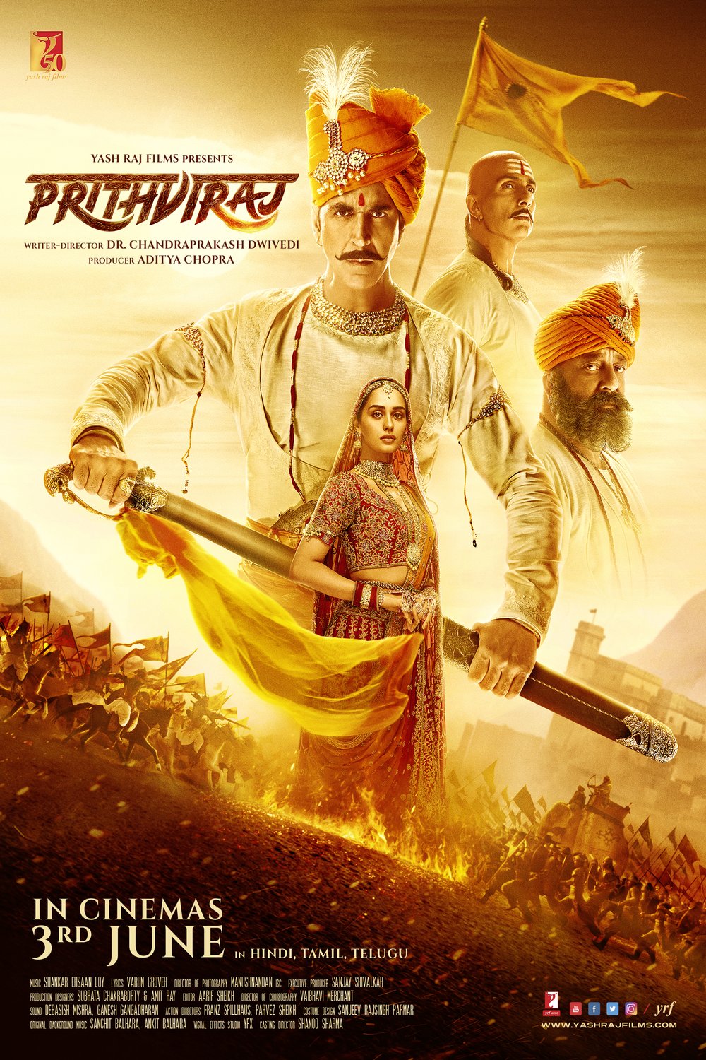 Hindi poster of the movie Prithviraj