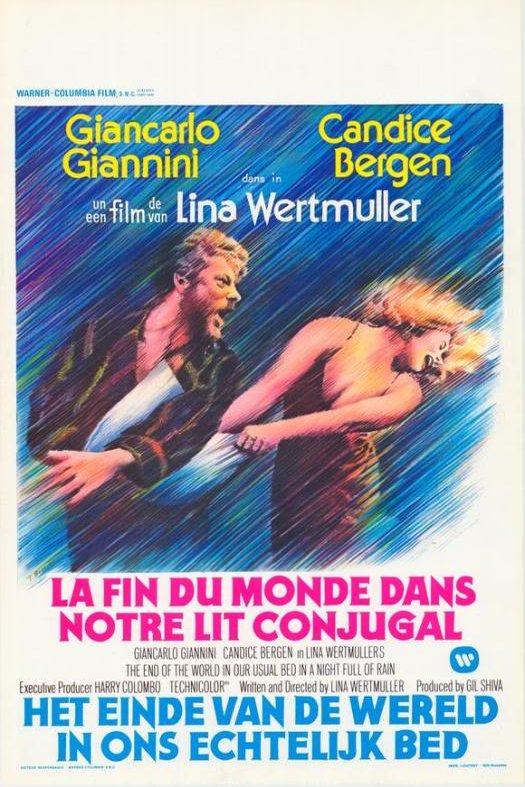 L'affiche originale du film La fine del mondo nel nostro solito letto in una notte piena di pioggia en italien