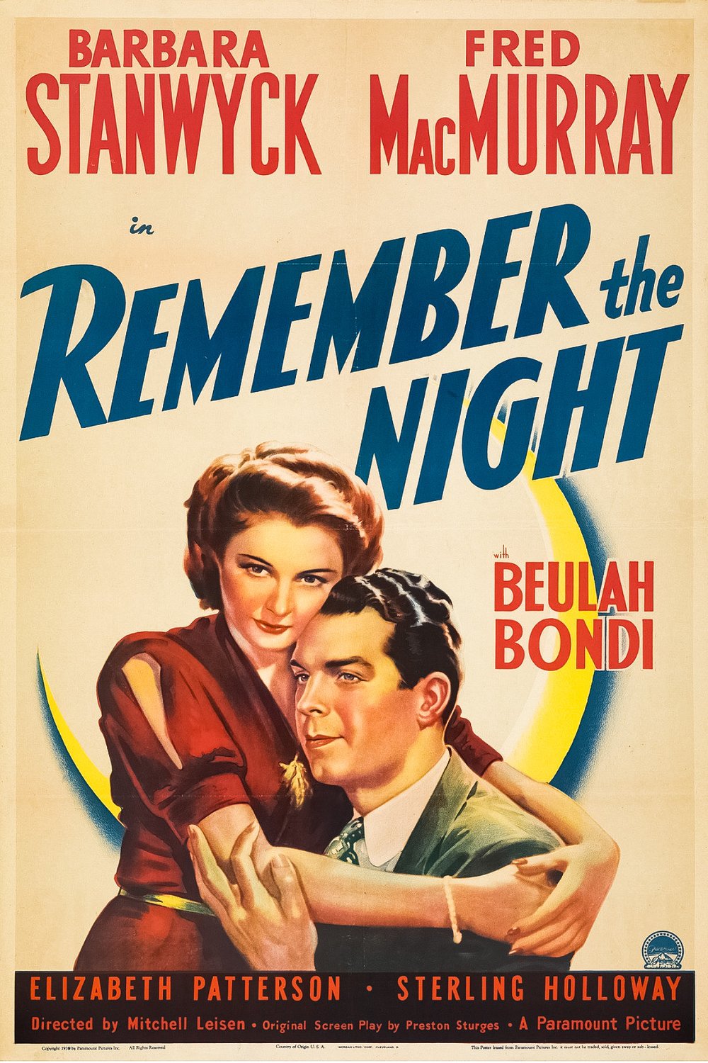 L'affiche du film Remember the Night