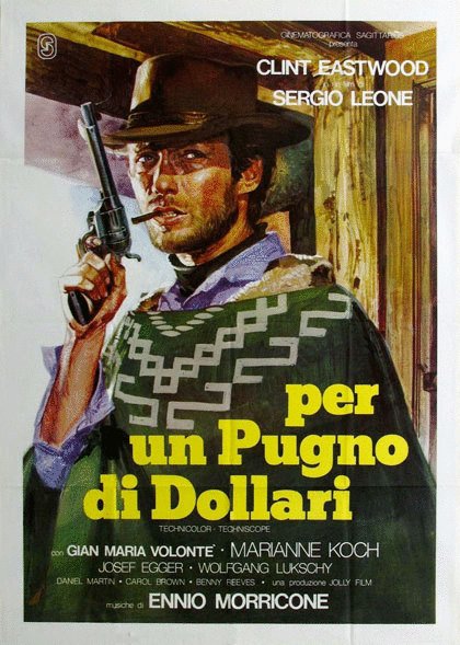 L'affiche originale du film Pour une poignée de dollars en italien