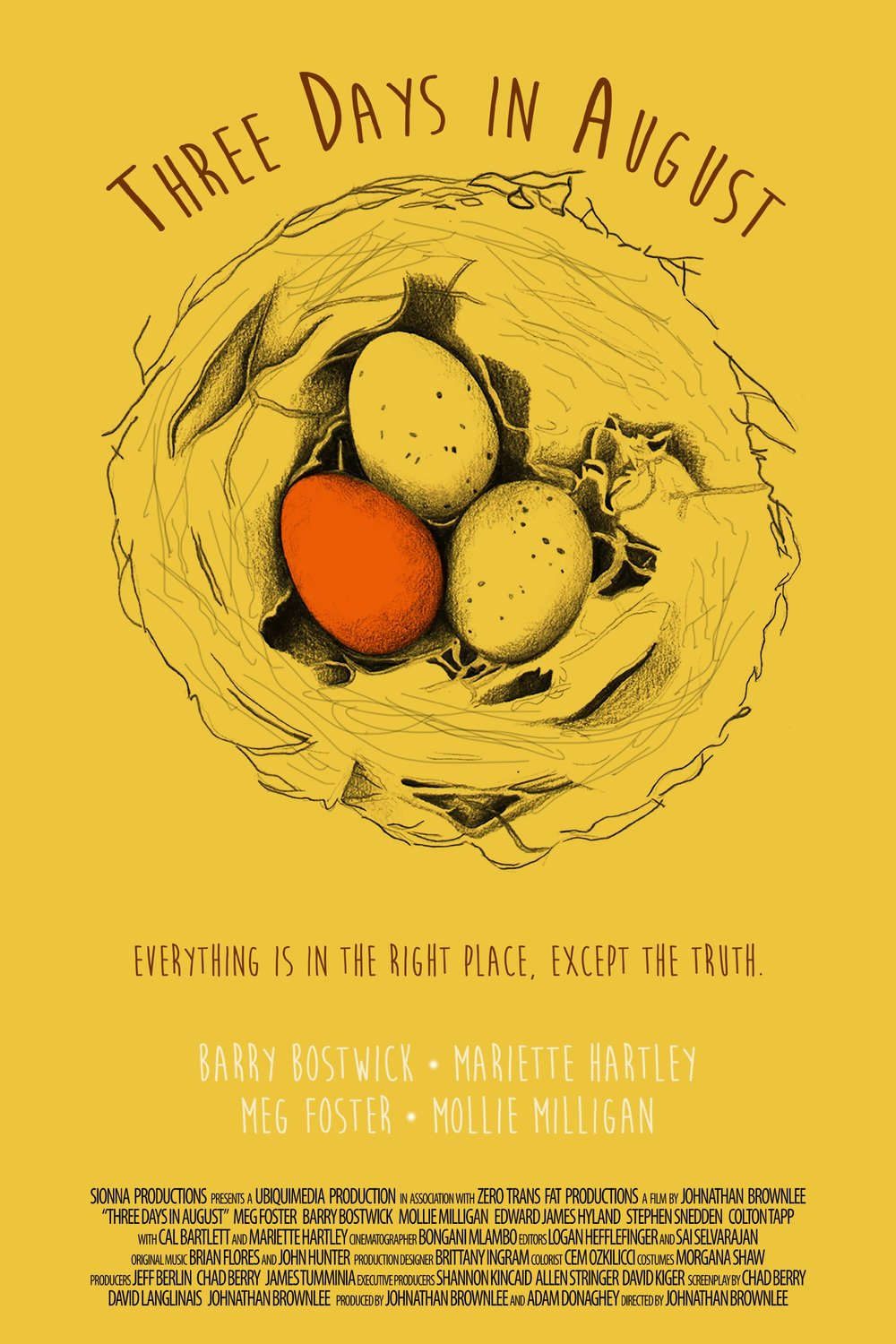 L'affiche du film Three Days in August