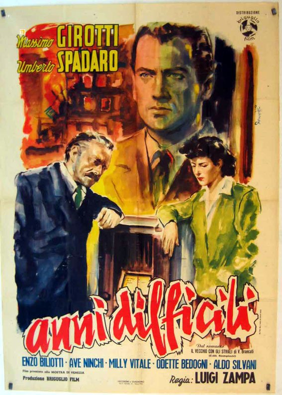 L'affiche originale du film Difficult Years en italien
