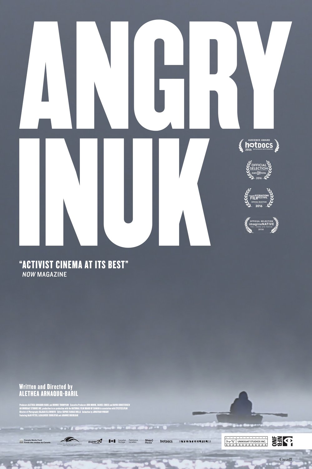 Inuktitut poster of the movie Angry Inuk