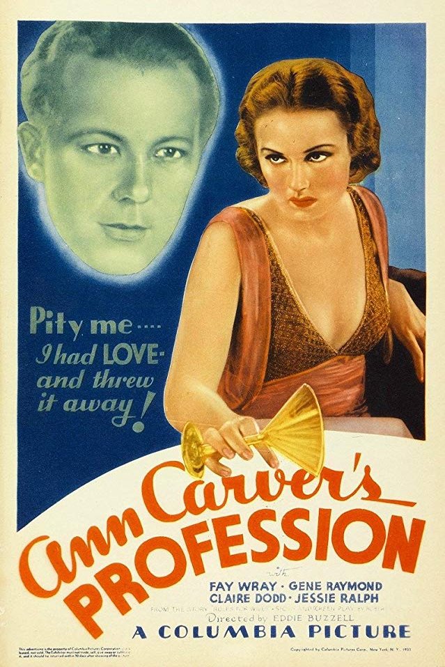 L'affiche du film Ann Carver's Profession