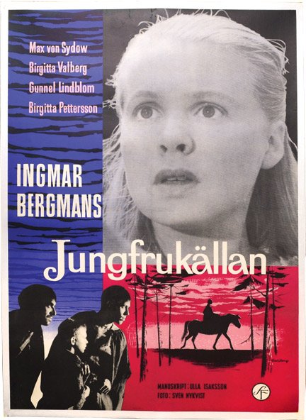 L'affiche originale du film Jungfrukällan en suédois