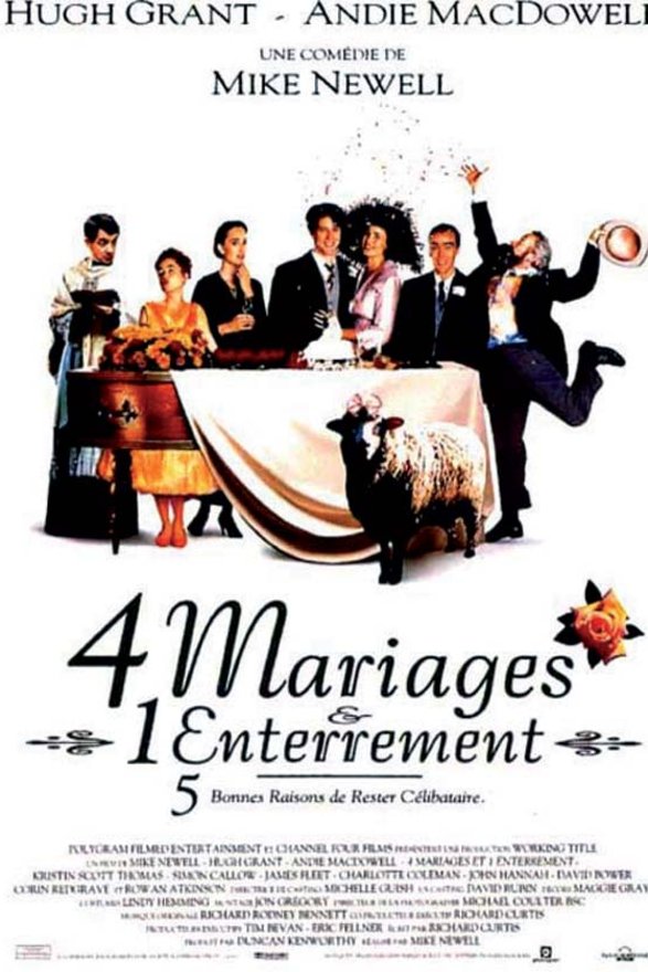 L'affiche du film Quatre mariages et un enterrement