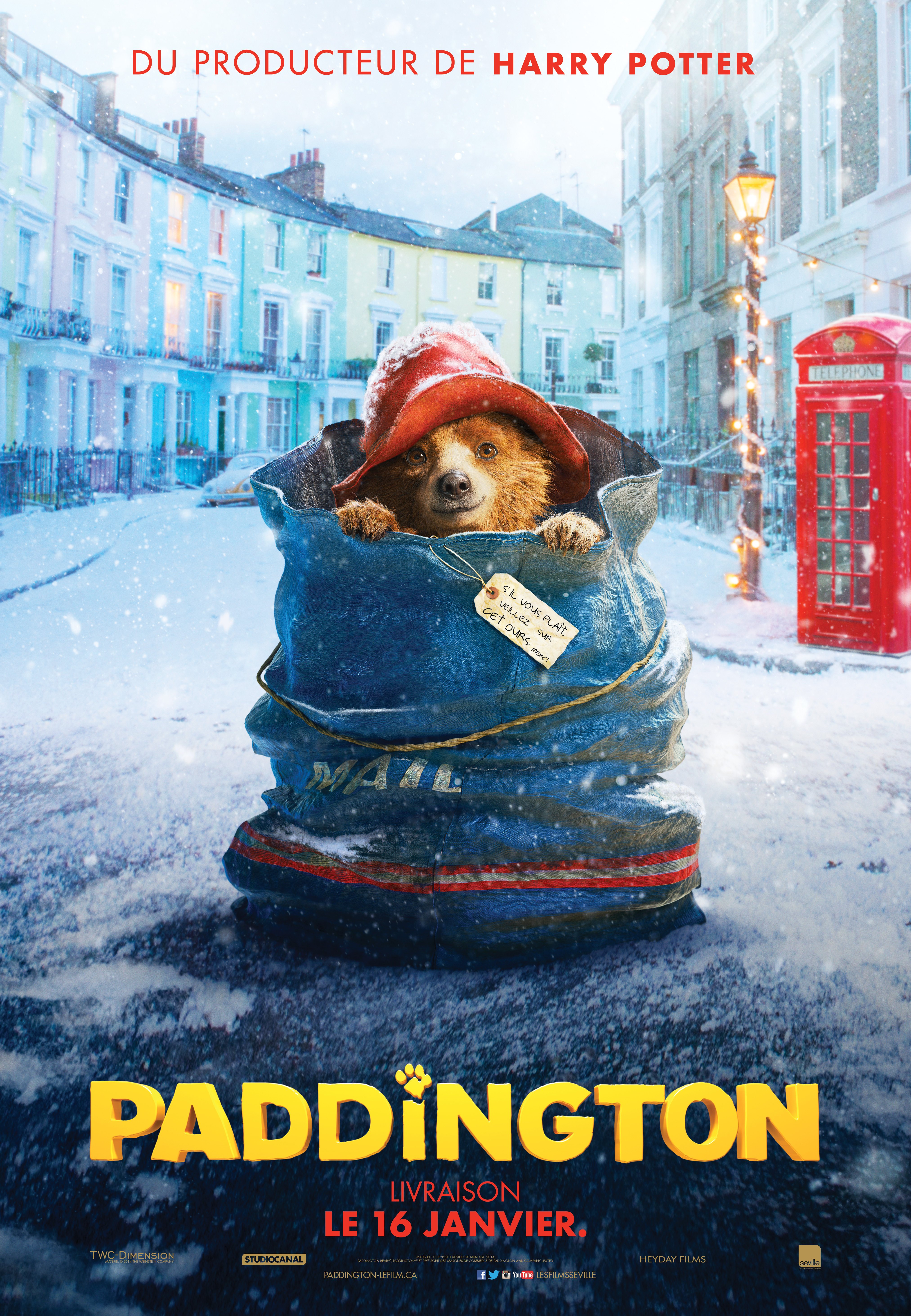 L'affiche du film Paddington v.f.