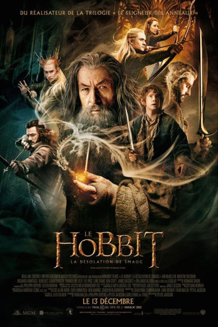L'affiche du film Le Hobbit: La désolation de Smaug v.f.