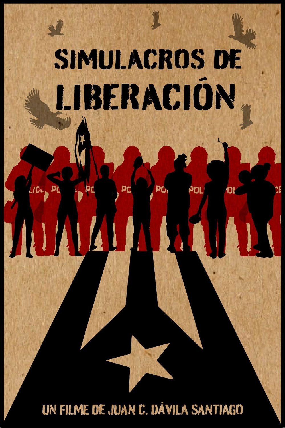 L'affiche originale du film Simulacros de liberación en espagnol